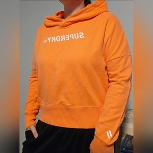 NWT Superdry Women's Pullover Cropped Hoodie in Desert Pink Size 6